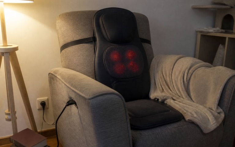 Shiatsu-Massagekissen auf dem Sessel
